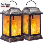 Solar Lights Metal Flickering Flame Outdoor Hanging Lanterns. Fixed Price $75.71.