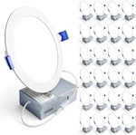24 Pack Ensenior 6" Led Recessed Canless Lighting 6000K Dimmable *6987B2E. Fixed Price $124.19.