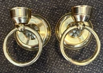2 Vtg Mid Century Style Solid Brass Dual Wall Sconce Candle Holder Towel Ring. Fixed Price $54.99.