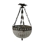 Crafted Crystal Ornate Bronze Light Fixture Basket Ceiling Chandelier. Fixed Price $499.00.