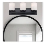 Bel Air Lighting Cornerstone 20 In. 3-LIGHT Black Vanity Frosted Glass. Fixed Price $32.30.