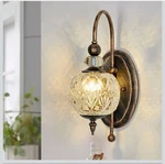 Vintage Gold Wall Sconce With Glass Globe Shade Mid Century G9 Bulb Light. Fixed Price $55.00.