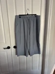 Anyhold Women's Light Blue Wide Leg Capri Drawstring Lounge Pants 3XL 22 Inseam. Fixed Price $19.99.