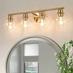 Deyidn Modern 29.53" 4-LIGHT Gold Bathroom Vanity Led Fixture W/ Globes. Fixed Price $44.99.