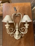 Murray Feiss 2 Light Sconce With Metal Shades By Pasquale Miranda. Fixed Price $50.00.