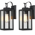 Pia Ricco Outdoor Wall Lights, Matte Black Exterior Fixture With C/g 2PACK. Fixed Price $55.00.