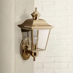 Kichler Polished Brass 15 1/2" Traditional Lantern Outdoor Wall Light. Fixed Price $434.99.