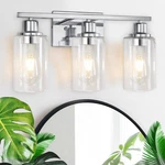 3 Light Vanity Fixtures Polished Chrome Bathroom Wall Sconces Lamp. Fixed Price $82.24.