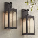 Possini Euro Tyne 20.5" Bronze Lantern Outdoor Wall Lights Set Of. Fixed Price $379.99.