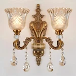 Antique Vintage Glass Shade Wall Sconce Light Crystal Lamp Porch. Fixed Price $98.00.
