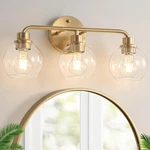 Bathroom Fixtures Gold Vanity 3 Wall Sconces Lighting Brush.... Fixed Price $72.24.