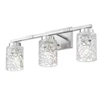 Jazava 22 In. 3-LIGHT Brushed Nickel Vanity Light, Clear Glass Geometric Shade. Fixed Price $66.49.