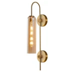 Bokt Light Modern Amber Glass Wall Sconce 31" Mid Century Brushed Brass Tub.... Fixed Price $126.05.