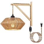 Kamtat Boho Rattan Wall Lamp - Plug In Sconce Light Dimmable Home.... Fixed Price $101.88.