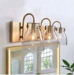 Ksana 3-LIGHT Modern Vanity Fixture, Brass Bathroom Lighting With Clear.... Fixed Price $65.00.