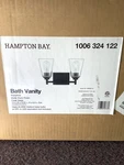 Hampton Bay Wakefield 15 In. 2-LIGHT Matte Black Modern Vanity Clear Glass Shade. Fixed Price $30.00.
