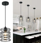 1-PACK Pendant Light Fixtures 6.3INCH Black Spiral With Seeded Glass. Fixed Price $54.15.