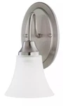 Holman 1-LIGHT Brushed Nickel Wall/bath Sconce With Satin Etched Glass. Fixed Price $24.95.