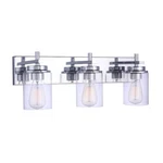Craftmade Reeves Light Vanity, Chrome/clear - 17423CH3. Fixed Price $124.99.