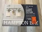 Hampton Bay Truitt Vanity Light W/ Clear Sand Glass Shades Brushed Nickel. Fixed Price $29.00.