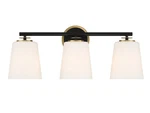 Trade Winds Nell 3-LIGHT Bathroom Vanity Matte Black And Natural Brass. Fixed Price $252.00.