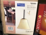 Progress Lighting Antique Bronze Bravo Collection Umber Linen Glass Mini Pendant. Fixed Price $8.95.