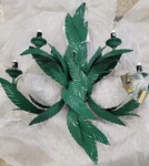 Currey & Company Apollo Green Twisted Leaf Wall Sconce Rainforest 5000-0132-SB. Fixed Price $699.99.