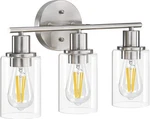 Pia Ricco 3-LIGHT Bathroom Vanity Fixtures, Brushed Nickel Light.... Fixed Price $72.63.
