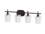 Hampton Bay Pavlen 33 In. 4-LIGHT Bronze Vanity With Clear Glass Shade. Fixed Price $54.99.