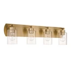 Craftmade Hendrix Light Vanity, Satin Brass/clear - 17631SB4. Fixed Price $159.99.