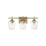 Octave 21 In. X 9 3-LIGHT Warm Brass Bathroom Vanity By Savoy Hous. Fixed Price $129.00.