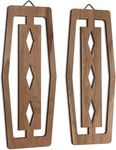 Croblissful 2 Pcs Modern Mid Century Wall Art Wood Dark Brown. Fixed Price $14.66.