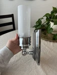 Pottery Barn Sussex Single Tube Wall Sconce W/ Shade Chrome 11.75" #4425. Fixed Price $150.00.