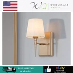 Gepow Sconces Wall Lighting, Modern Gold With Fabric Shade. Fixed Price $34.99.