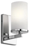Kichler Crosby 9.25" Wall Sconce In Chrome, 1-LIGHT Contemporary Hallway. Fixed Price $40.00.