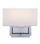 Brio Lighting Pressley Designer Wall Sconce PR902C, White Fabric Shade, Chrome. Fixed Price $49.99.