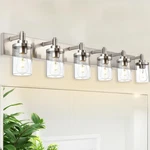 Tuluce 6-LIGHT Vanity Bathroom Fixtures Over Mirror Brushed Nickel. Fixed Price $219.00.