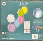 Ge Led+ Multicolor Modular Light Panel System, 6 Pc Hexagon Music Sync, Remote. Fixed Price $32.00.