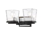 Z-lite 475-2V-MB-CH Bleeker Street Bathroom Vanity Light Matte Black And Chrome. Fixed Price $149.99.