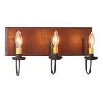 Irvins Country Tinware 3 Light Vanity Plantation Red. Fixed Price $238.95.