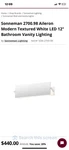 Sonneman Textured White Wall Sconce Indoor Lighting Fixture. Fixed Price $80.00.
