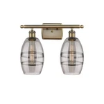 Innovations Vaz 2LT 16" Bath, Antique Brass/smoke 516-2W-AB-G557-6SM. Fixed Price $517.00.