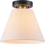 Globe Electric 66000137 1-LIGHT Semi-flush Mount Matte Black, Brass Accents. Fixed Price $70.05.