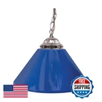 Trademark Global Gameroom Blue Single Shade Lamp 14 Silver. Fixed Price $56.42.