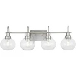 1020HDCBNDI Halyn 31.375 In. Brushed Nickel Vanity Light With Glass Shades. Fixed Price $49.95.