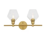 Elegant Lighting LD2312BR Gene Wide Bathroom Vanity Clear - Brass. Fixed Price $38.99.