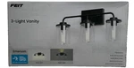 Feit Electric Emerson 21 In. 3-LIGHT Matte Black Vanity With Motion. Fixed Price $39.99.