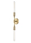 Mitzi By Hudson Valley Lighting Tara 2-LIGHT Wall Sconce Aged Brass. Fixed Price $155.00.