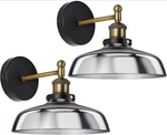 2-LIGHT Vanity Light, Black Wall Sconce With Blue Glass Shade, Vintage Bathroom. Fixed Price $72.99.
