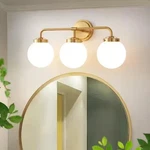 Deyidn 22.5 In. 3-LIGHT Gold Bathroom Vanity With Opal Glass Shades. Fixed Price $56.99.